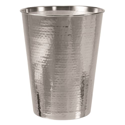 Florentine Hammered Collection 8 Quart Wastebasket with Liner, Stainless Steel